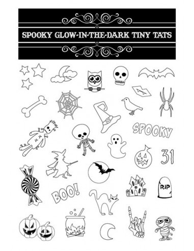 Hallowenské tetovačky svítící ve tmě - sada 1