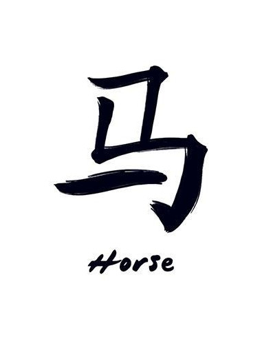 Znamení čínského zvěrokruhu Kůň - nalepovací tetování