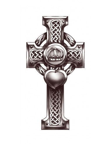 Černobílý keltský kříž - dočasné tetování