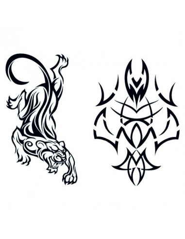Panter a tribal motiv - tetovačka svítící ve tmě