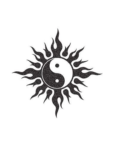 Třpytivý symbol Jin a Jang - nalepovací tetování