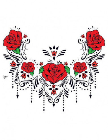 Náhrdelník z růží - dočasné tetování