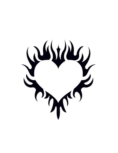 Hořící srdce - dočasné tetování