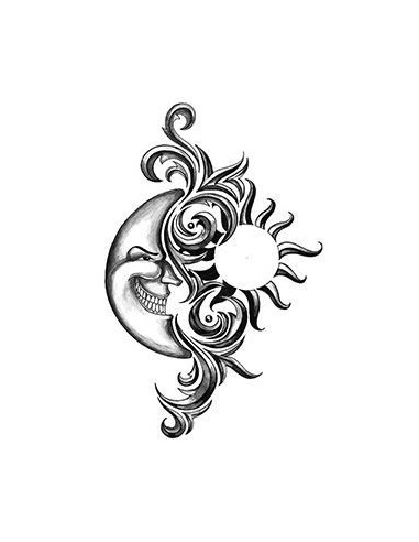 Měsíc a slunce - tribal nalepovací tetování