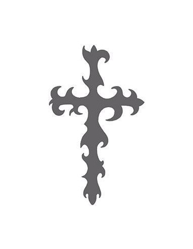 Šedý kříž - tribal nalepovací tetování