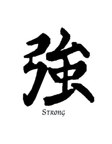 Kanji znak Strong - nalepovací tetování