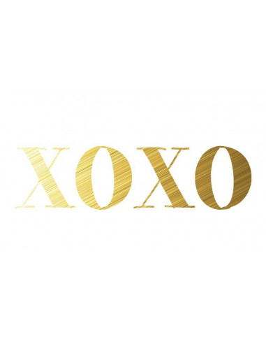 Metalický zlatý nápis xoxo - nalepovací tetování