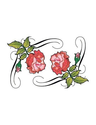 Dvě třpytivé růže - tribal nalepovací tetování