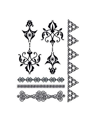 Černé motivy v gothic stylu - henna nalepovací tetování